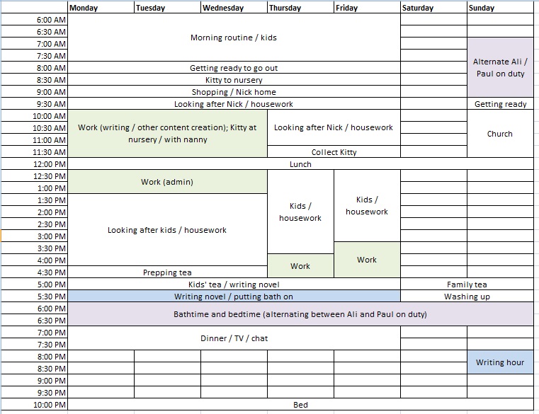 writing-timetable-example