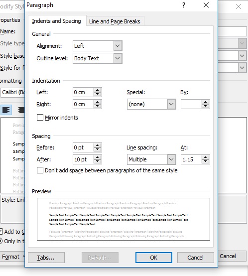 firstline-formatting