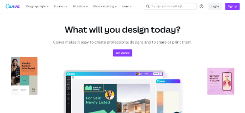 Canva home page