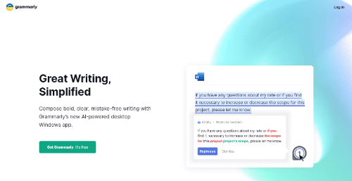Grammarly home page