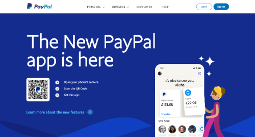 Paypal home page