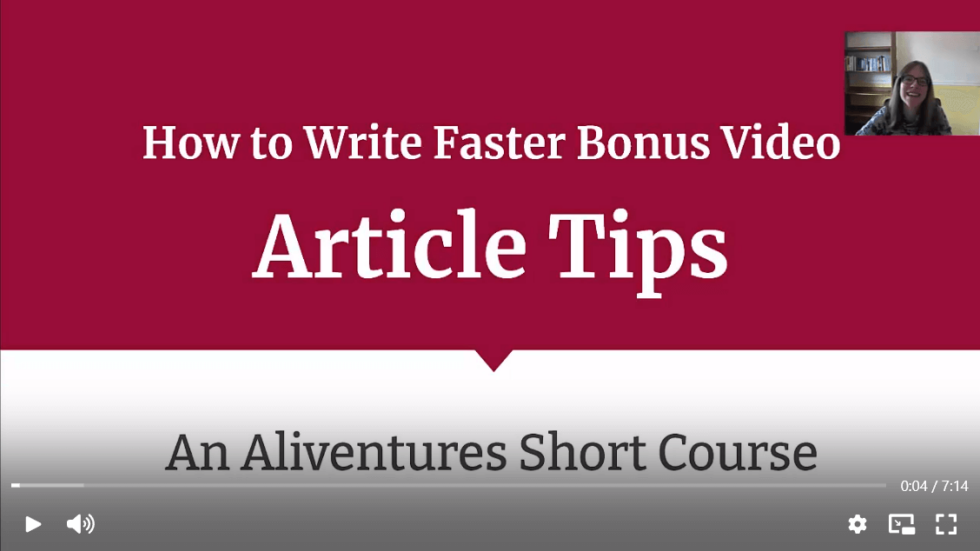 How to Write Faster | Aliventures