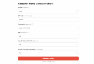 Image of the Character Name Generator