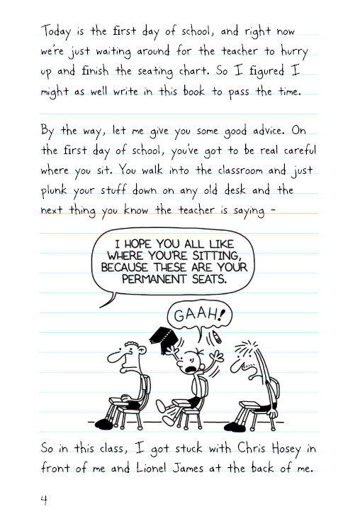 A page from Diary of a Wimpy Kid