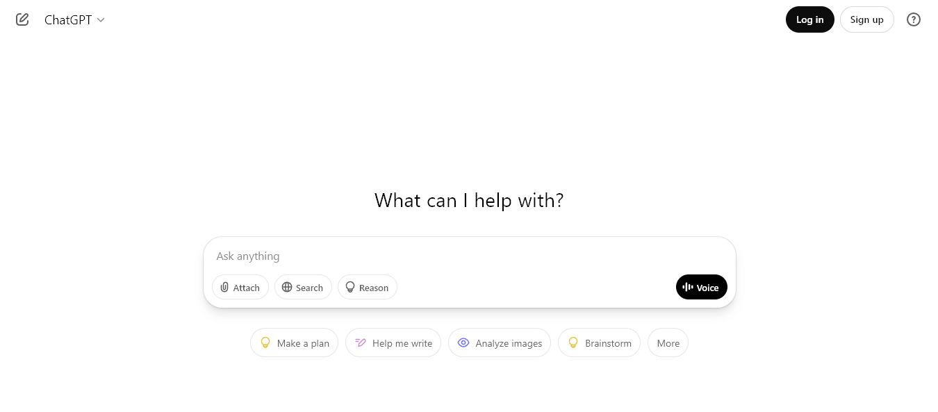 ChatGPT homepage