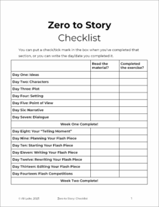 Zero to Story checklist image
