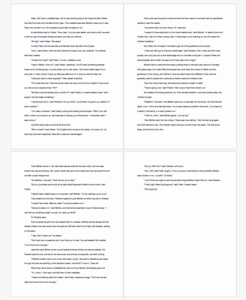 1001 words of The Railway Children, double spaced, running to three and a bit pages