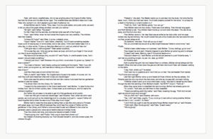 1001 words of The Railway Children, across two pages, single spaced