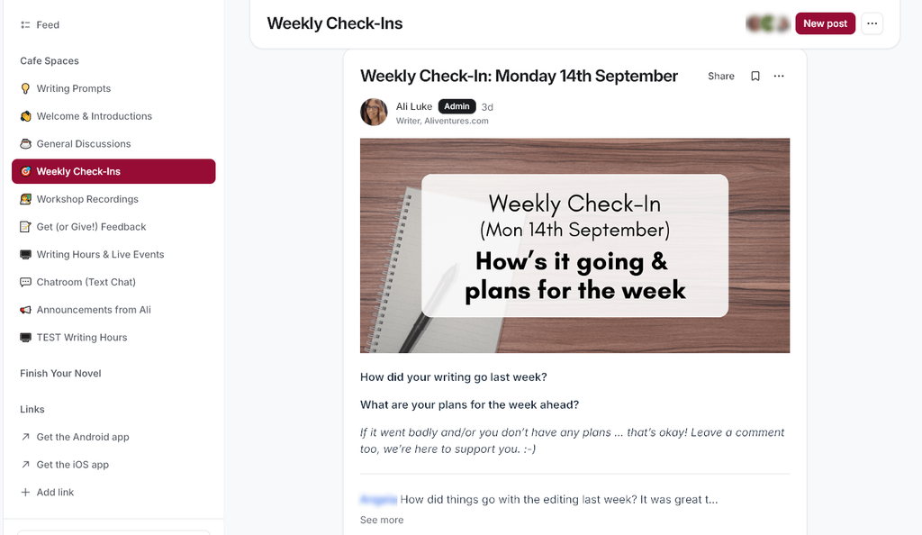 Weekly Check-In (Mon 14th September) How's it going & plans for the week